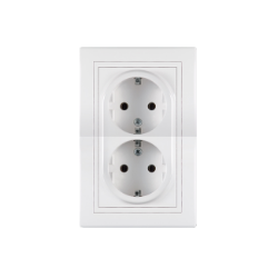 UTIČNICA DVOPOLNA DUPLA BELA 16A 250V604. ALING