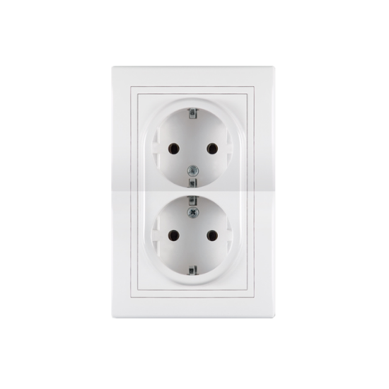 UTIČNICA DVOPOLNA DUPLA BELA 16A 250V604. ALING