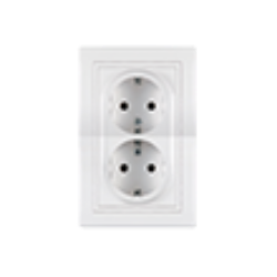 UTIČNICA DVOPOLNA DUPLA BELA 16A 250V604. ALING