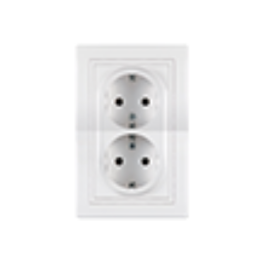 UTIČNICA DVOPOLNA DUPLA BELA 16A 250V604. ALING