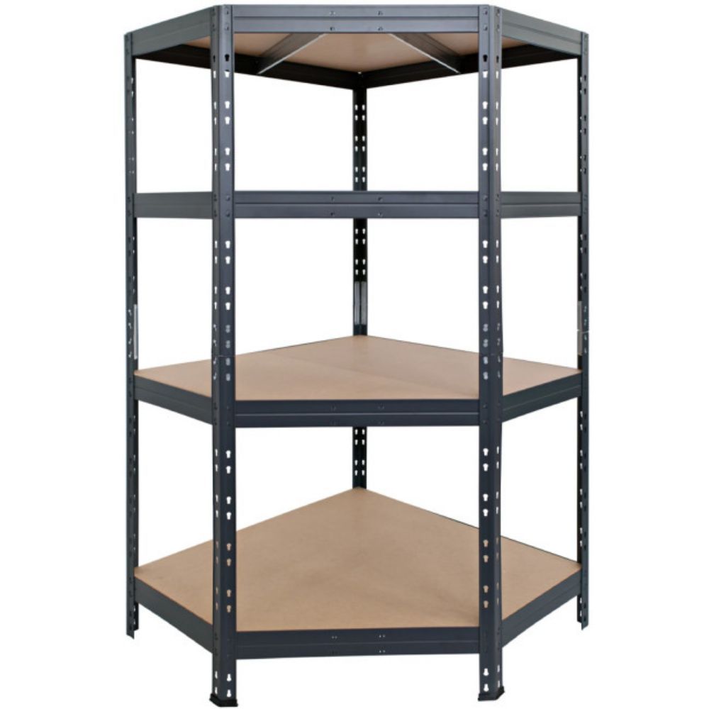 POLICA METALNA UGAONA  ČAURA KAČENJE 4 NIVOA MDF 180x90x90x45
