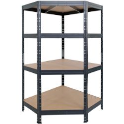 POLICA METALNA UGAONA  ČAURA KAČENJE 4 NIVOA MDF 180x90x90x45