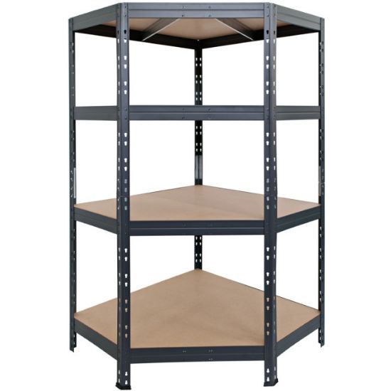 POLICA METALNA UGAONA  ČAURA KAČENJE 4 NIVOA MDF 180x90x90x45