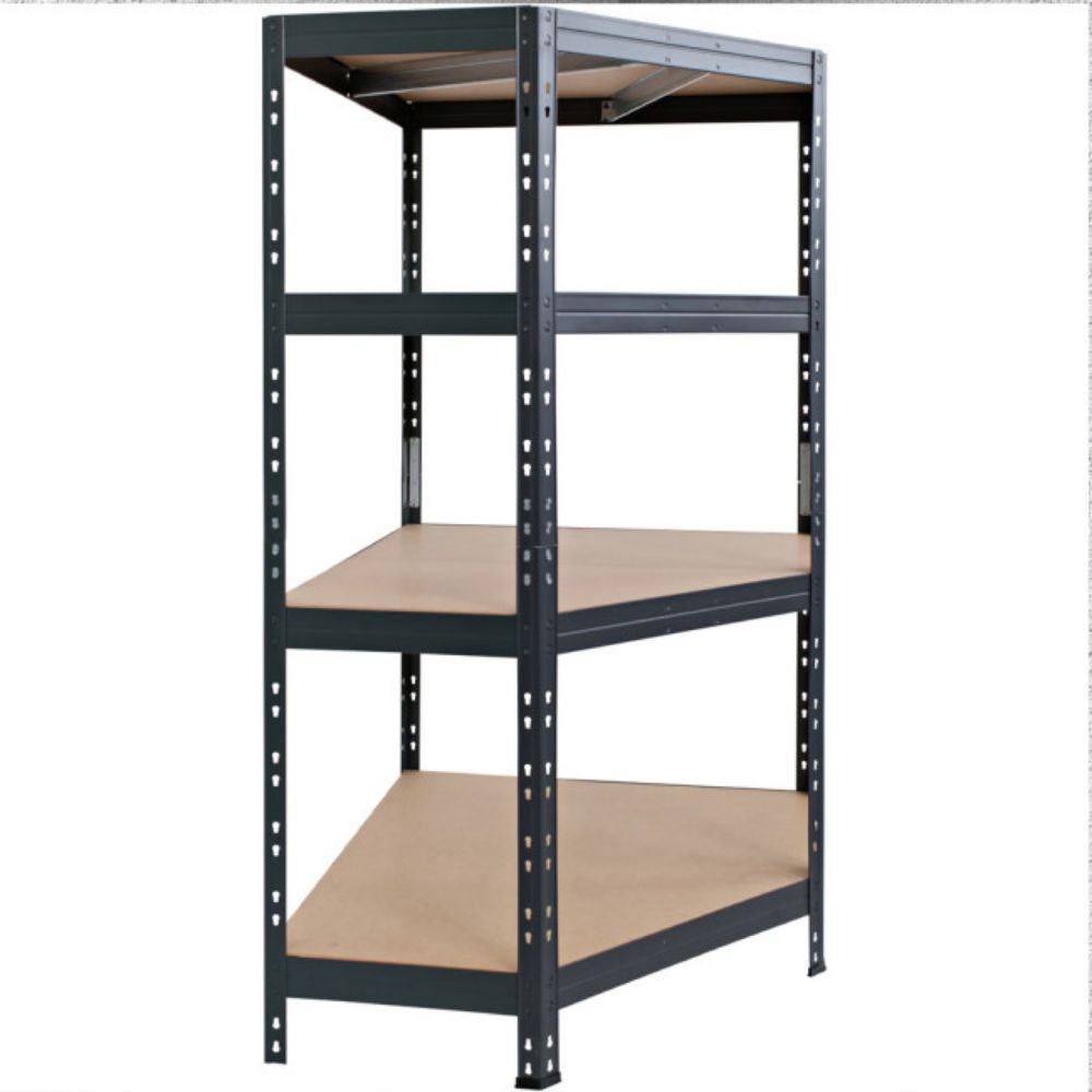 POLICA METALNA UGAONA  ČAURA KAČENJE 4 NIVOA MDF 180x90x90x45