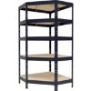 POLICA METALNA UGAONA  ČAURA KAČENJE 4 NIVOA MDF 180x90x90x45 - 4