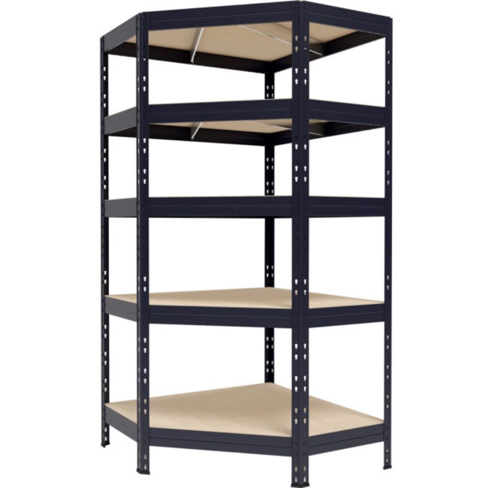 POLICA METALNA UGAONA  ČAURA KAČENJE 4 NIVOA MDF 180x90x90x45