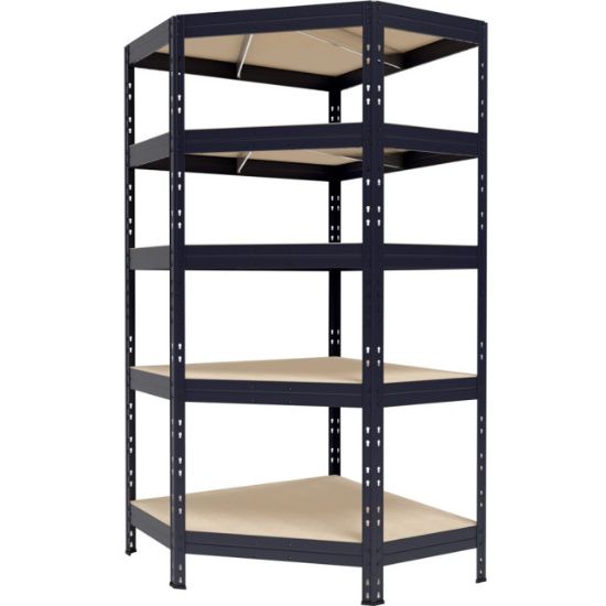 POLICA METALNA UGAONA  ČAURA KAČENJE 4 NIVOA MDF 180x90x90x45