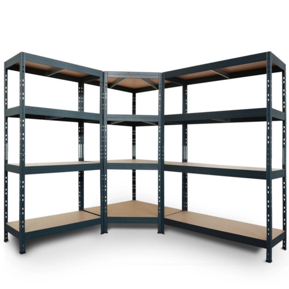 POLICA METALNA UGAONA  ČAURA KAČENJE 4 NIVOA MDF 180x90x90x45