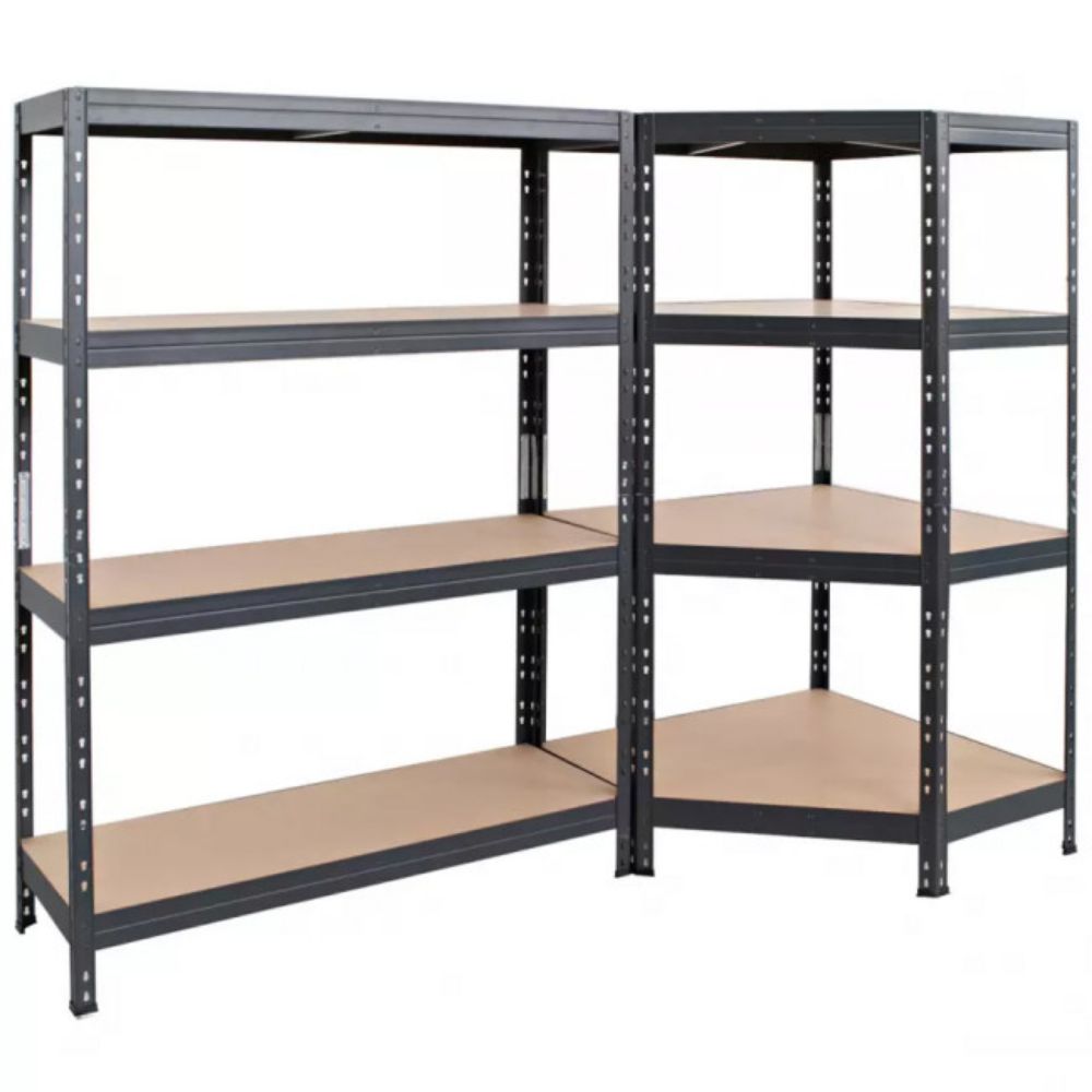 POLICA METALNA UGAONA  ČAURA KAČENJE 4 NIVOA MDF 180x90x90x45