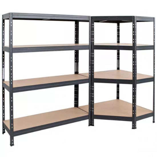 POLICA METALNA UGAONA  ČAURA KAČENJE 4 NIVOA MDF 180x90x90x45