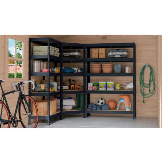 POLICA METALNA UGAONA  ČAURA KAČENJE 4 NIVOA MDF 180x90x90x45