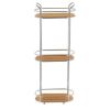 POLICA TROSTRUKA  13,5X24,5X62,5CM BAMBUS/HROM SREBRNA - 1