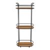 POLICA TROSTRUKA ŽIČANA 62,5X24,5X13,5CM BAMBUS MAT CRNA - 1