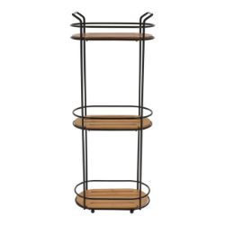 POLICA TROSTRUKA ŽIČANA 62,5X24,5X13,5CM BAMBUS MAT CRNA