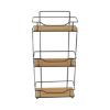 POLICA TROSTRUKA  57X26,5X11,5CM  BAMBUS MAT CRNA - 1