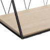 ZIDNA POLICA CRNA 47,9X12,5X20CM METAL/MDF - 2