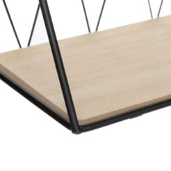 ZIDNA POLICA CRNA 47,9X12,5X20CM METAL/MDF
