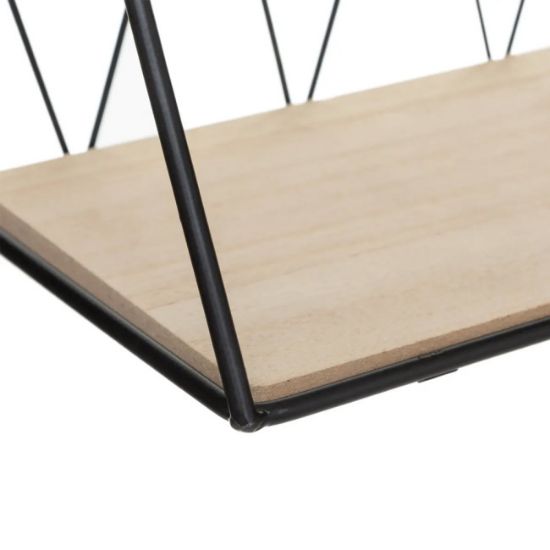 ZIDNA POLICA CRNA 47,9X12,5X20CM METAL/MDF