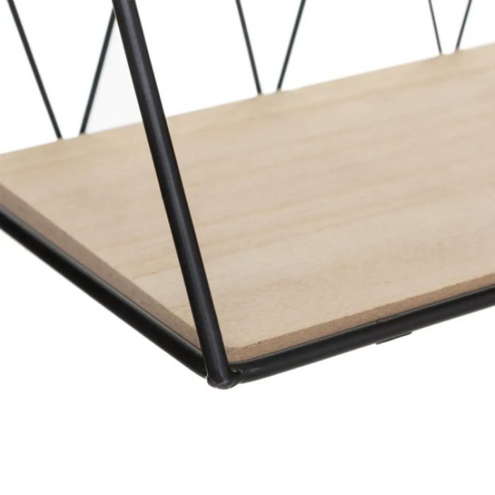 ZIDNA POLICA CRNA 47,9X12,5X20CM METAL/MDF