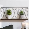 ZIDNA POLICA CRNA 47,9X12,5X20CM METAL/MDF - 5