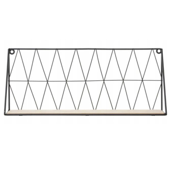 ZIDNA POLICA CRNA 47,9X12,5X20CM METAL/MDF