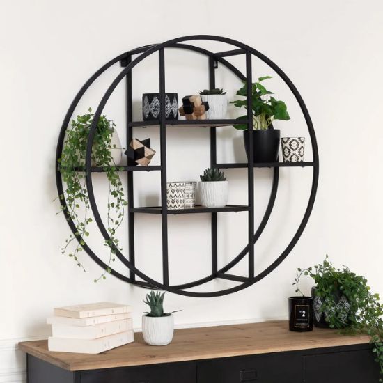 POLICA ZIDNA OKRUGLA  78CM MET/MDF