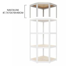 POLICA STYLE UGAONA NASTAVAK 47.7x70x70x40 1x70Kg BELA