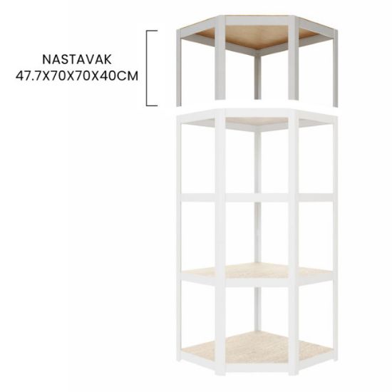 POLICA STYLE UGAONA NASTAVAK 47.7x70x70x40 1x70Kg BELA