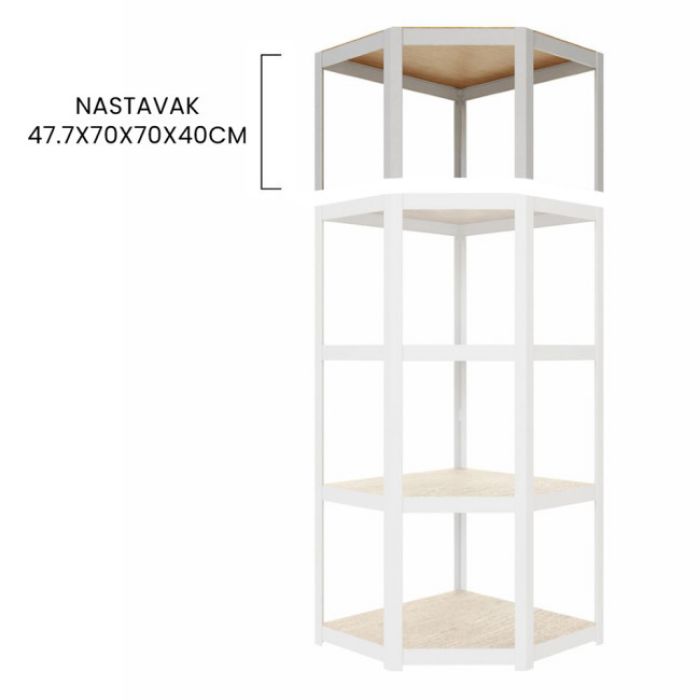POLICA STYLE UGAONA NASTAVAK 47.7x70x70x40 1x70Kg BELA