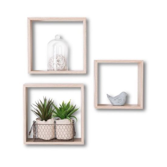 POLICA ZIDNA KOCKA 3 KOM 24X12X24, 27X12X27, 30X12X30 MDF NATURAL- JJA