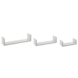 POLICA ZIDNA 3 KOM 22X10X7, 32X10X8,5, 42X10X10 MDF BELA- JJA