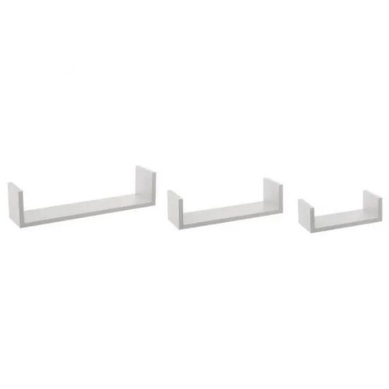 POLICA ZIDNA 3 KOM 22X10X7, 32X10X8,5, 42X10X10 MDF BELA- JJA