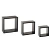 ZIDNA POLICA KOCKA 3 KOM 15X9X15, 20X9X20, 25X9X25 MDF CRNA-FIVE - 1