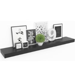 POLICA ZIDNA 80X23,5X3,8CM MDF/DRVO CRNA