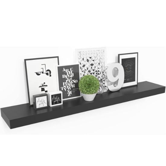 POLICA ZIDNA 80X23,5X3,8CM MDF/DRVO CRNA