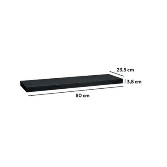 POLICA ZIDNA 80X23,5X3,8CM MDF/DRVO CRNA