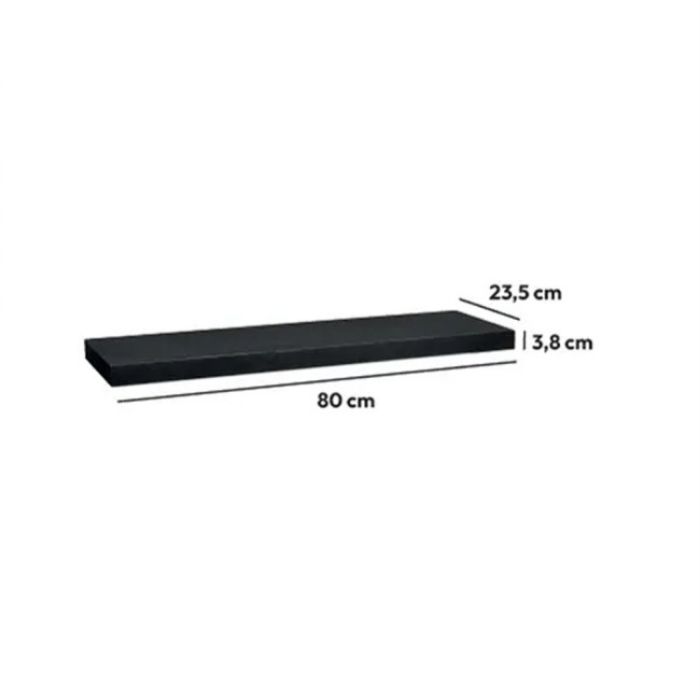 POLICA ZIDNA 80X23,5X3,8CM MDF/DRVO CRNA