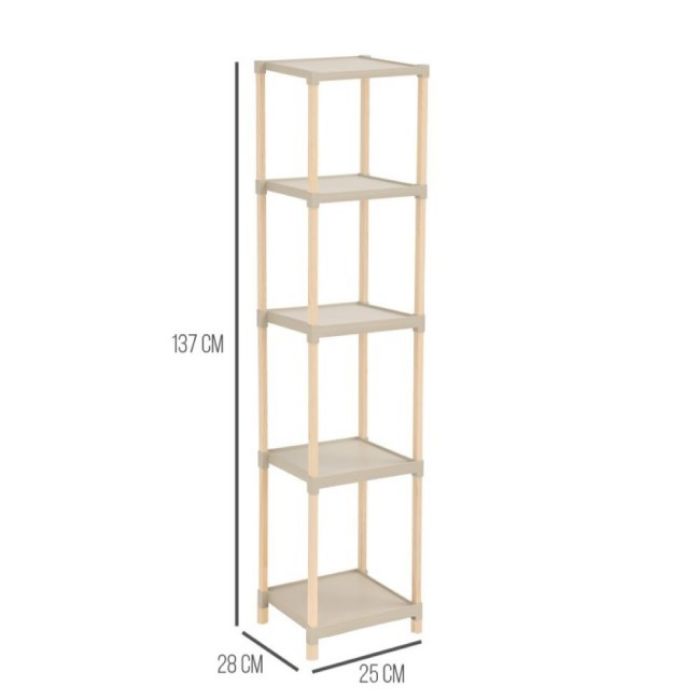 POLICA DRVENA SA 5 SLOJA PVC 137X28X25CM