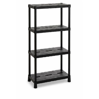 POLICA PVC CRNA 138X60X30CM 4-STALAŽA TOOMAX