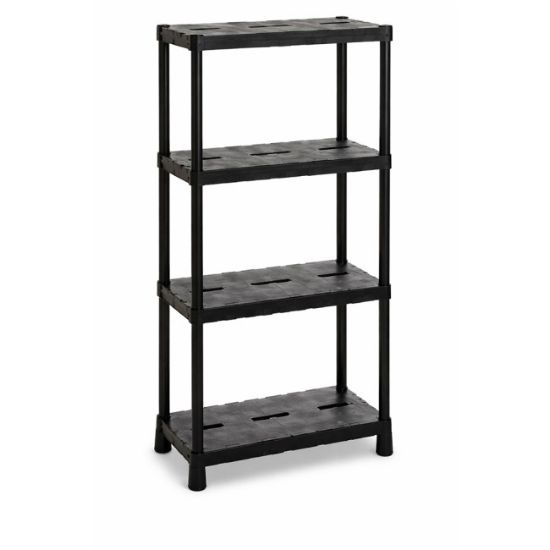 POLICA PVC CRNA 138X60X30CM 4-STALAŽA TOOMAX