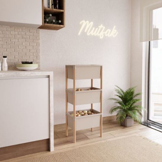 POLICA MODULARNA SA 3 KONTEJNERA PVC 95X26X39CM
