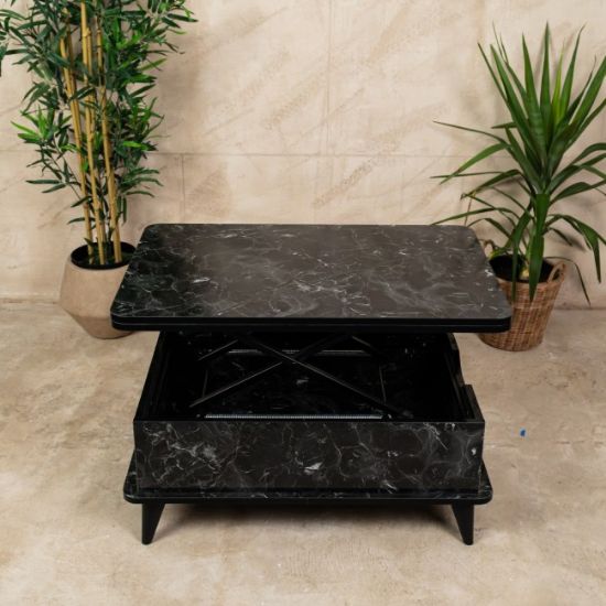 STO MULTIFUNKCIONALNI SKLOPIVI CRNI MERMER 60X90/120X90CM