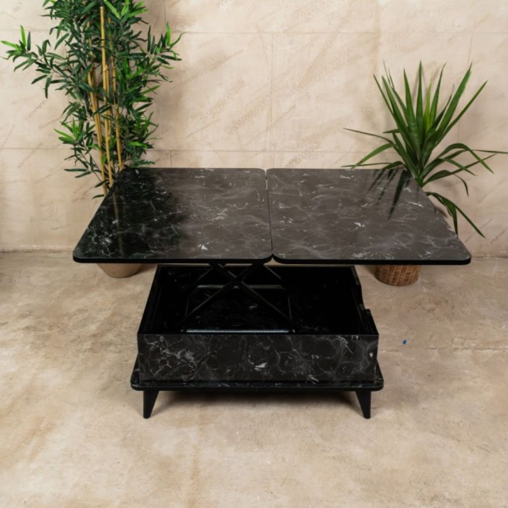 STO MULTIFUNKCIONALNI SKLOPIVI CRNI MERMER 60X90/120X90CM