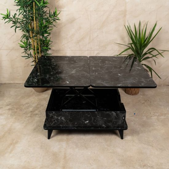 STO MULTIFUNKCIONALNI SKLOPIVI CRNI MERMER 60X90/120X90CM
