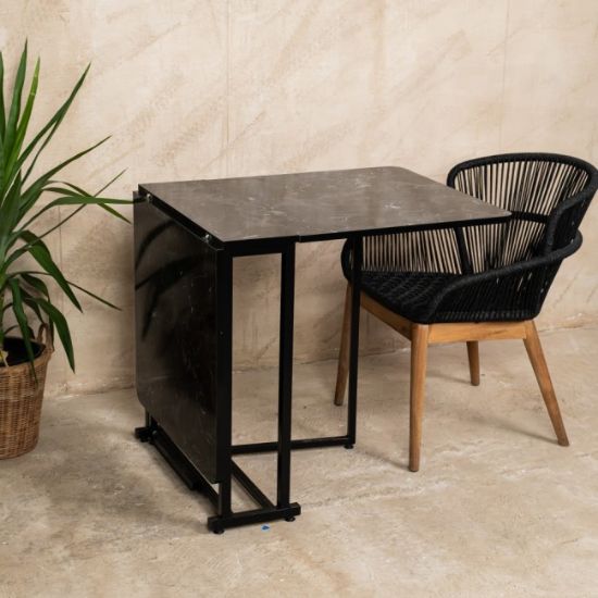 STO SKLOPIVI CRNI MERMER 65X140X75CM