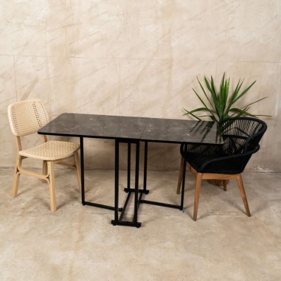 STO SKLOPIVI CRNI MERMER 65X140X75CM