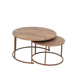 Slika STO KLUBSKI SET BRAON 80X80X50+60X60X45CM