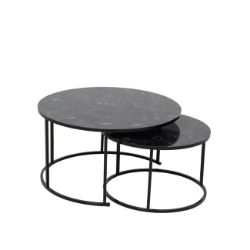 STO KLUBSKI SET CRNI MERMER 80X80X50+60X60X45CM