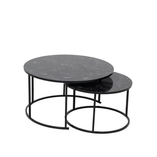 STO KLUBSKI SET CRNI MERMER 80X80X50+60X60X45CM