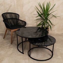 STO KLUBSKI SET CRNI MERMER 80X80X50+60X60X45CM